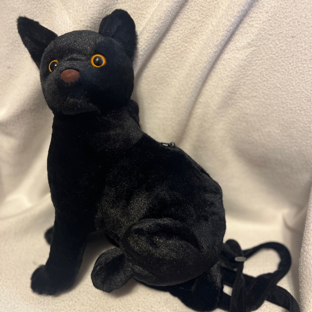 Charming Black Cat Plush Costume Accessory Purse
